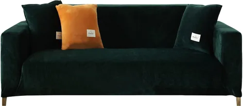 Miniatura 12 de TOPCHANCES Funda de sofá de terciopelo grueso, funda elástica para sofá con correas elásticas antideslizantes, funda protectora de muebles, funda