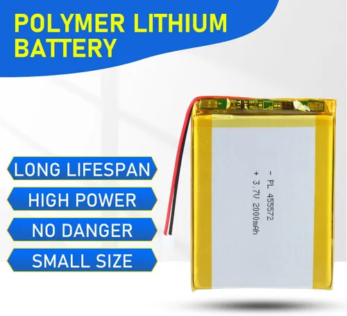 Miniatura 5 de 455572 Batería Lipo 3.7V 2000mAh 455572 Paquete de Batería Recargable de Polímero de Litio con Conector JST PH2.0mm para Dispositivo Electrónico