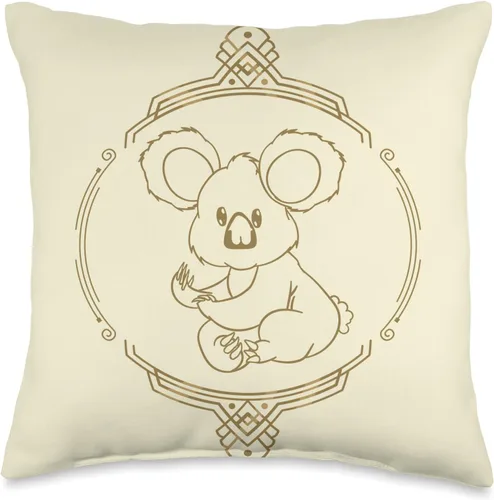 Australia Animal Koala Lover Gift Australia Lover Zoo Animal - Almohada Koala vintage, 16 x 16 pulgadas, multicolor