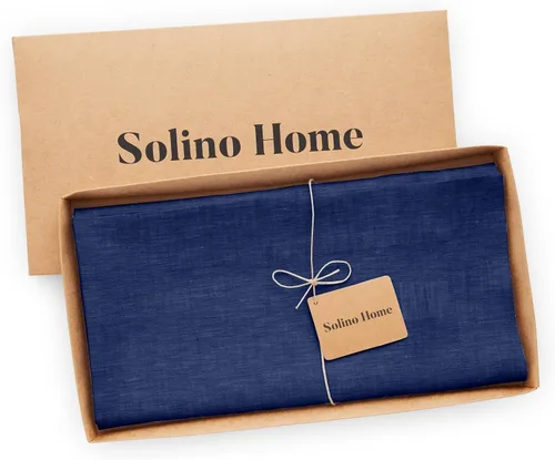 Miniatura 5 de Solino Home - Mantel de lino azul rey de 52 x 52 pulgadas - 100% lino puro cuadrado - Athena, mantel lavable a máquina para Navidad, Año Nuevo