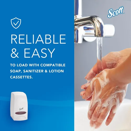 Miniatura 5 de Scott Essential Dispensador manual de cuidado de la piel de alta capacidad (92144), blanco, capacidad de 1.0 L, 4.85" x 8.36" x 5.43" (cantidad 1)