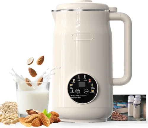 8 in 1 Nut Milk Maker Machine, 50oz Automatic Soy Milk Maker with 10 Blades, Blender for Plant Based Milk, Oat, Almond, Juice, Rice Paste &More with