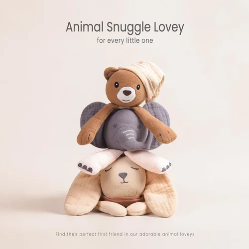 Miniatura 3 de lulumoon Manta de seguridad de oso para bebés: muselina agradable para la piel, ideal para viajes y guarderías, regalo para recién nacidos para baby