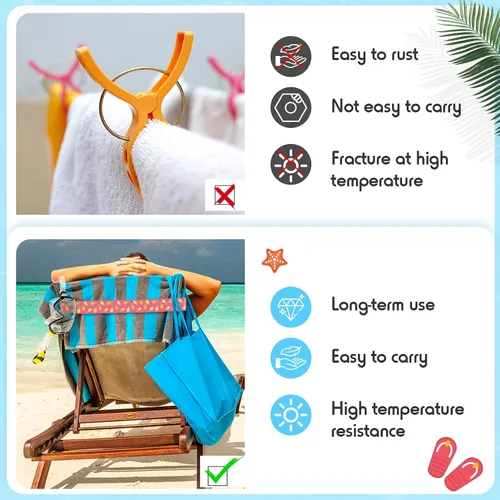 Miniatura 4 de Boao 4 Piezas Bandas de Toalla Grandes para Sillas de Playa 15.75" x 1.97" Bandas de Toalla para Sillas de Crucero Clips Elásticos a Prueba