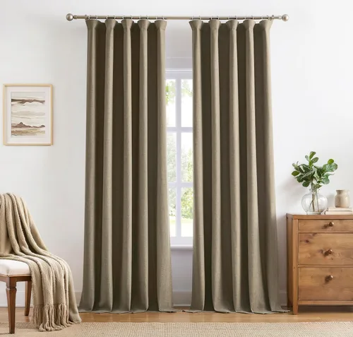 Miniatura 14 de Vision Home Cortinas opacas de color azul cambray de 63 pulgadas para dormitorio, aislamiento térmico, oscurecimiento de la habitación, juego