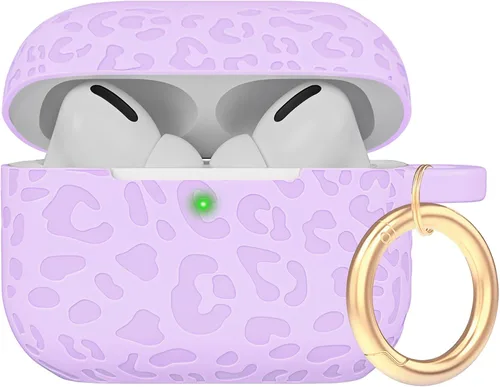 Miniatura 55 de Funda de silicona con flores compatible con AirPods Pro 2019, Gawnock - Funda suave y flexible para imprimir para mujeres y niñas con llavero - Flor