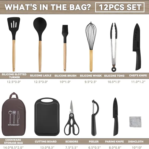 Miniatura 2 de Camping Accessories Kitchen Cooking Utensils Set - Portable Outdoor Camp Cookware Set, Silicone Camper Essentials Gear Must Have Supplies for Travel