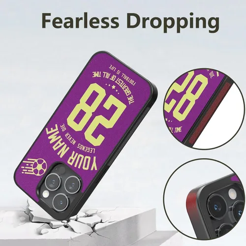 Miniatura 3 de Fundas para teléfono con nombre y números, color morado para iPhone 11 12 13 14 15 16 Pro Max Plus Mini X 7 8 SE para Samsung Galaxy S20 S21 S22 S23