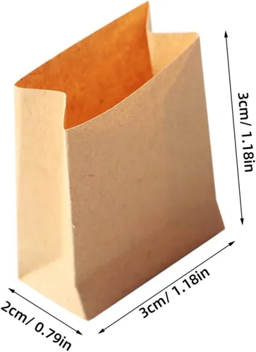 Miniatura 2 de Mini bolsas de papel para casa de muñecas, 6 bolsas de hornear en miniatura y accesorios de decoración de casa de muñecas, 1.57 x 1.18 x 0.59