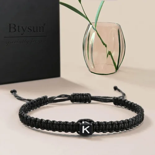 Miniatura 2 de Pulseras con iniciales para mujeres y hombres, regalos para ella, adolescente, mejor amiga, cumpleaños, graduación, delicadas pulseras trenzadas
