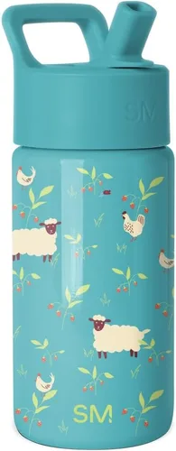 Miniatura 14 de Simple Modern Botella de agua para niños con tapa con pajilla, vaso aislado de acero inoxidable de 14 onzas para niños y a prueba de derrames
