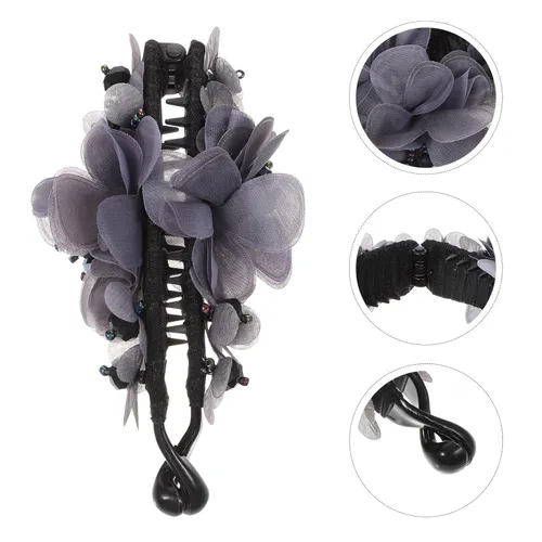 Miniatura 7 de Pinza para el pelo de plátano, pinzas para el pelo de flores, pinzas de mandíbula para el cabello con diamantes de imitación, pinzas para el cabello
