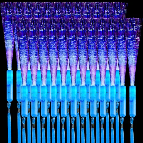 Zhanmai 24 Piezas Varitas de Fibra Brillante Mejoradas Palos K-pop Concierto LED Luz Varitas de Fibra Óptica LED Intermitentes Varitas Brillantes a