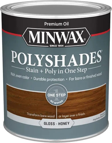 Miniatura 20 de Minwax PolyShades Tinte de Madera + Acabado de Poliuretano – Cuarto, Roble Misión, Brillo Mission Oak