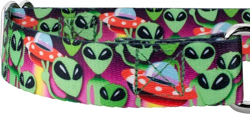 Miniatura 7 de Country Brook Petz - Collar de perro Martingale Space Aliens - Colección Geek Chic con diseños para cualquier mega fan (5/8 pulgadas, pequeño)