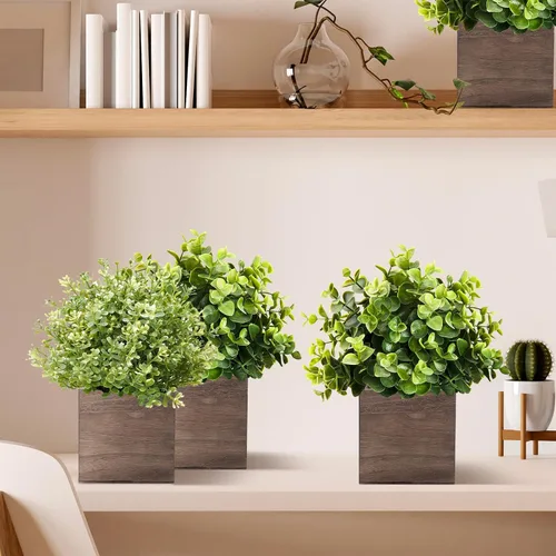 Miniatura 3 de Suzile Juego de 12 Cajas Plantadoras de Madera de 5 Pulgadas Jarrones Cuadrados de Flores para Centro de Mesa Caja Plantadora Cúbica Rústica