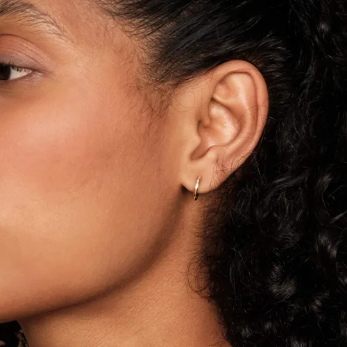 Miniatura 2 de Pavoi Aretes de plata de ley 925, chapados en oro de 14 quilates, arracadas pequeñas para mujer