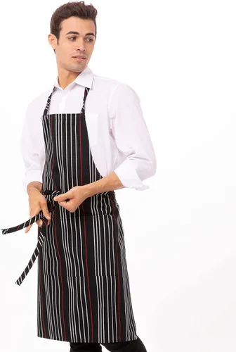 Miniatura 5 de Chef Works Delantal con babero a rayas unisex