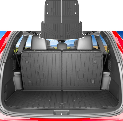 Miniatura 9 de xipoqix Alfombrilla de maletero con respaldo Compatible con forros de carga Jeep Cherokee 2019-2023 de TPE, protector de asiento trasero de repuesto