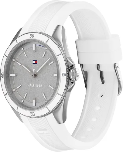 Miniatura 2 de Tommy Hilfiger Reloj de cuarzo de acero inoxidable para mujer con correa de silicona blanco 19 Modelo 1782478 Blanco Reloj de cuarzo
