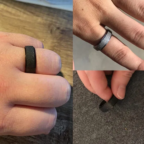 Miniatura 4 de MODRSA Anillos Fidget para Mujeres Anillo Spinner Anillo Giratorio Anillo de Plata Figet Ring Anillo Fidget Spinner para Hombres Anillos Talla 6 7 8