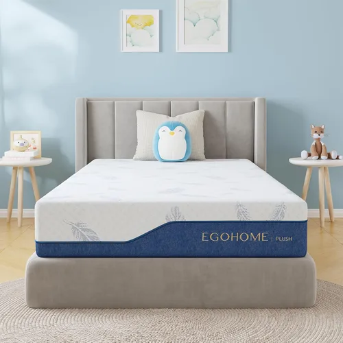 Miniatura 12 de EGOHOME Colchón tamaño individual mediano de 8 pulgadas, colchón de espuma viscoelástica en una caja con espuma de gel y funda extraíble sin fibra