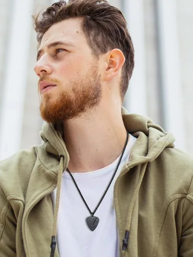 Miniatura 3 de U7 Collar de Música Punk Hip Hop, Púa de GuitarraGuitarraMicrófonoAuriculares Colgante con Cadena para Hombres y Mujeres, Joyería de Música R&B