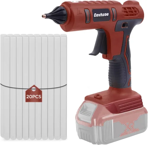 Miniatura 8 de Pistola de pegamento caliente inalámbrica para batería DeWalt de iones de litio de 20 V con 20 barras de pegamento de 0.43 pulgadas y boquilla