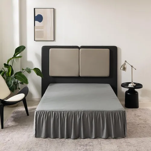 Miniatura 16 de TSUTOMI Falda de Cama Negra Tamaño Twin con Volantes y Esquinas Divididas, Falda de Cama Twin Caída de 12 Pulgadas, Falda de Cama Tamaño Twin Negra