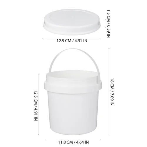 Miniatura 2 de Cubo de plástico blanco 3pcs cubo de almacenamiento blanco con cubierta 3pc PP con tapa