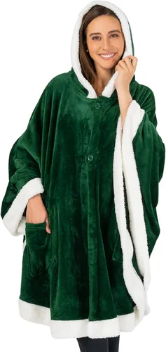 Miniatura 17 de PAVILIA Manta Vestible para Mujeres Adultas, Acogedora Manta Poncho Capa de Vellón de Felpa con Capucha, Chal Súper Suave, Manta Envolvente Angel