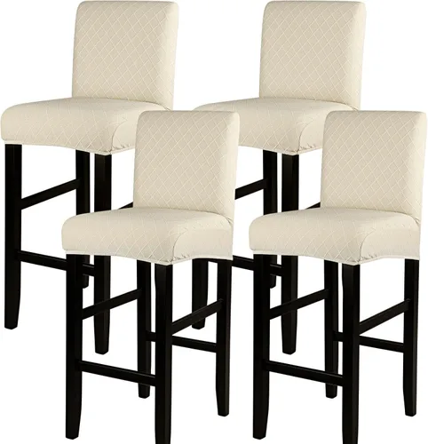 Miniatura 36 de SearchI Juego de 2 fundas para taburetes de bar, fundas de asiento de taburete elásticas y lavables, fundas para sillas de altura de mostrador
