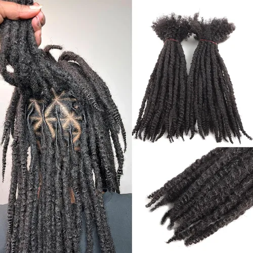 Miniatura 7 de Extensiones de cabello humano texturizado con extremos rizados, extensiones de cabello humano completamente hechas a mano para mujeres/hombres, se