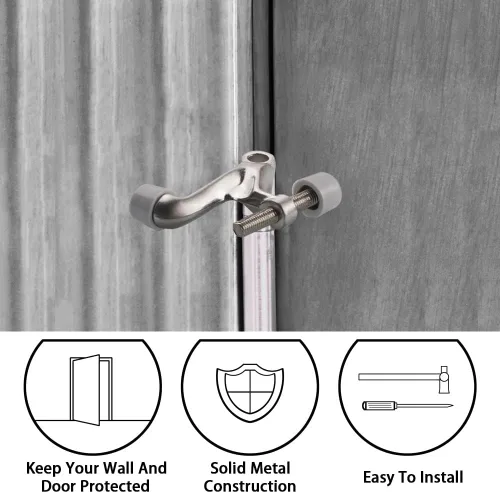 Miniatura 6 de Paquete de 2 topes de puerta con pasador de bisagra, ajustable y resistente, 2-3/8 x 15/16, práctico tapón de puerta para bisagras de puerta