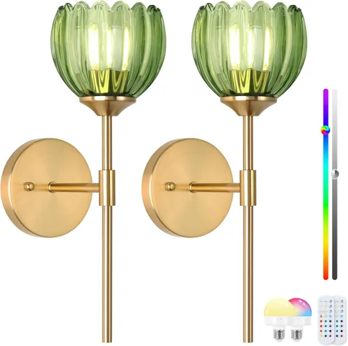 Miniatura 10 de Apliques de pared inalámbricos vintage que funcionan con pilas, luces de pared de latón antiguo con batería recargable, lámpara de pasillo de lujo