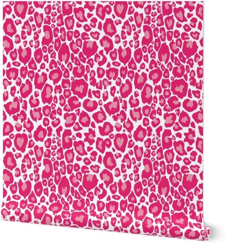 Papel tapiz autoadhesivo de 3 x 2 pies, estampado de guepardo, animales, rosa, leopardo, gatos, papel tapiz extraíble personalizado Spoonflower