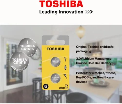 Miniatura 2 de Toshiba Batería CR1616 3V Litio Moneda Celda (10 Baterías)