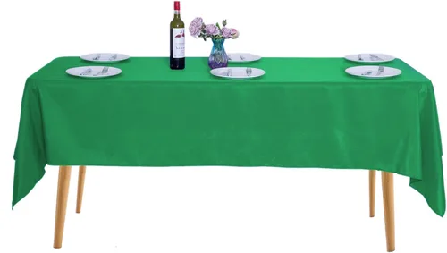 Miniatura 95 de Ascoza Paquete de 2 manteles rectangulares blancos de 60 x 84 pulgadas, tela de poliéster de 4 pies, para bodas, banquetes, restaurantes y fiestas