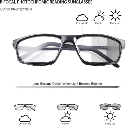 Miniatura 2 de YIMI Lentes fotocromáticos con bloqueo de luz azul, antifatiga ocular, para computadora, juegos, bloqueo de pantalla de luz azul, para hombres