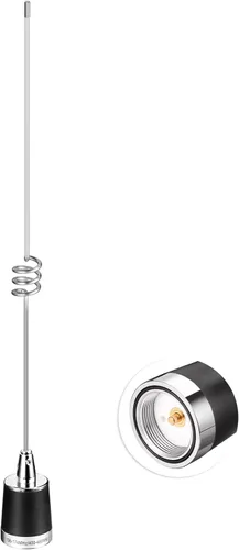 Miniatura 9 de Bingfu Antena de radio móvil VHF UHF 144/430MHz Banda dual 136-174MHz 400-470MHz Radio jamón para vehículo Antena de montaje NMO para coche, camión