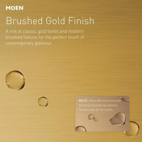 Miniatura 2 de Moen YG0424BG - Barra de agarre de ducha moderna de acero inoxidable de 24 pulgadas de oro cepillado para discapacitados o ancianos, YG0424BG