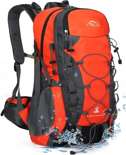 Miniatura 12 de INOXTO Mochila de senderismo ligera 35L/40L Mochila de día de senderismo con cubierta impermeable contra lluvia para viajes, camping al aire libre