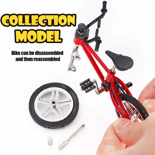 Miniatura 5 de Novelty Place Mini Finger Bike – Juego de bicicleta en miniatura para niños y adultos – Colección de modelos de bicicleta de metal Decoración – 4