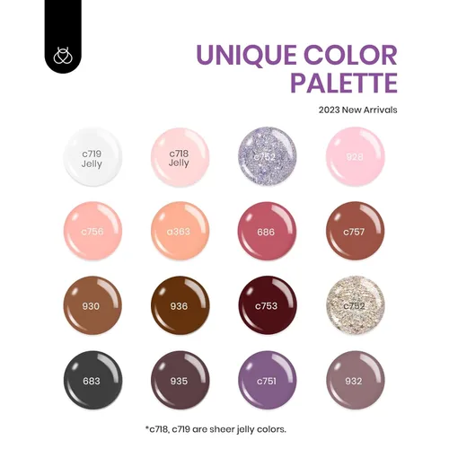 Miniatura 3 de beetles Gel Polish Juego de esmaltes de uñas de gel de 16 colores, blanco, marrón oscuro, rosa, colores nude, esmalte de uñas natural con 3 piezas