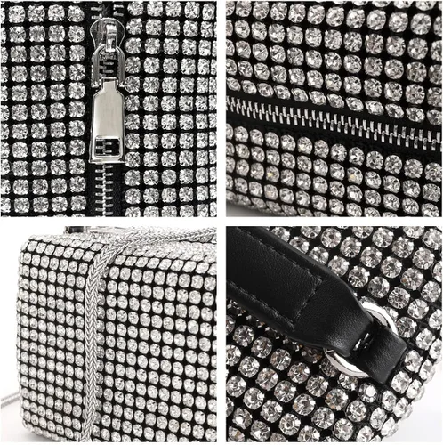 Miniatura 7 de Bolsos cruzados de cristal para mujer bolso de noche con diamantes de imitación para mujer bolsos de diamantes de imitación con cadena boda