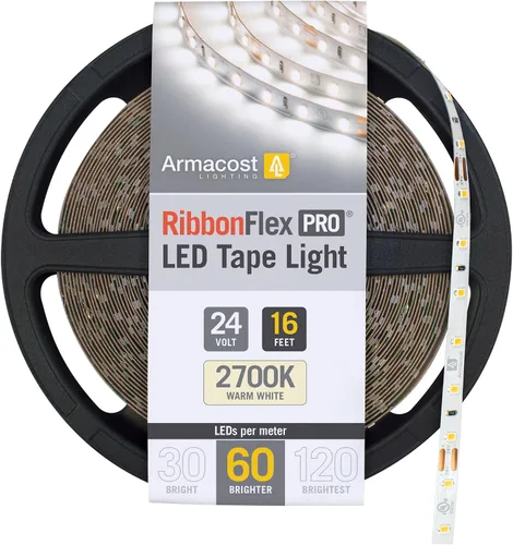 Miniatura 18 de Armacost Lighting RibbonFlex Pro 136230 - Tira de luces LED blancas de 24 V, 120 LED/m, 2700K, 16.4 pies