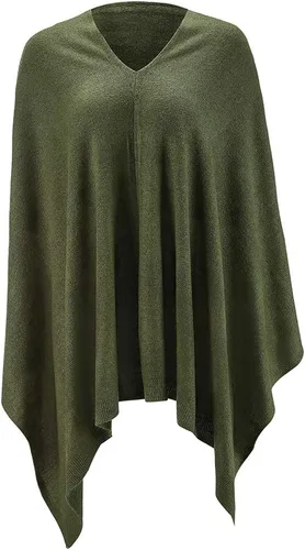 Miniatura 12 de Fomolom Ponchos para mujer, versátil, ligero, tejido sólido, chal envolvente, bufanda, accesorios para mujer