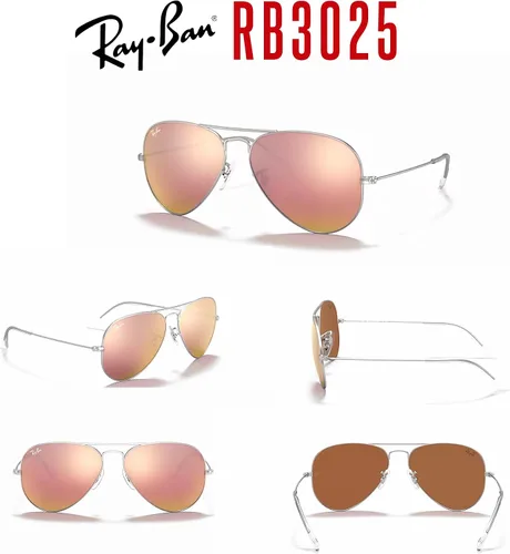 Miniatura 32 de Ray-Ban RB3025 - Lentes de sol de aviador de metal para hombre y mujer + paquete con kit de cuidado de gafas iWear de diseñador