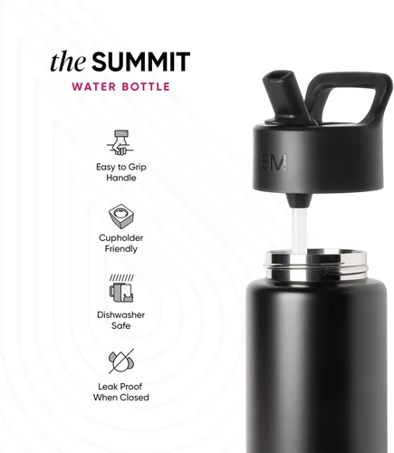 Miniatura 4 de Simple Modern - Botella de agua para niños Summit con tapa con pajilla Taza de acero inoxidable aislada de 14 onzas de Marvel Spider Man
