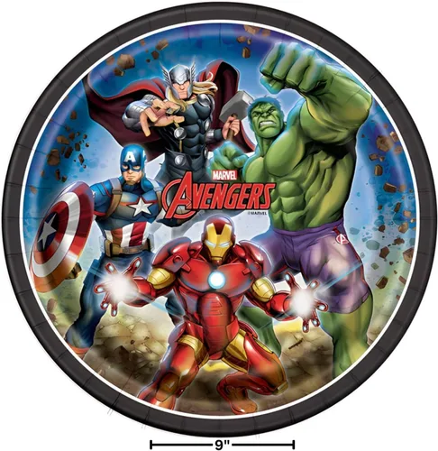 Miniatura 2 de Unique Avengers - Platos redondos de papel de 9 pulgadas, 8